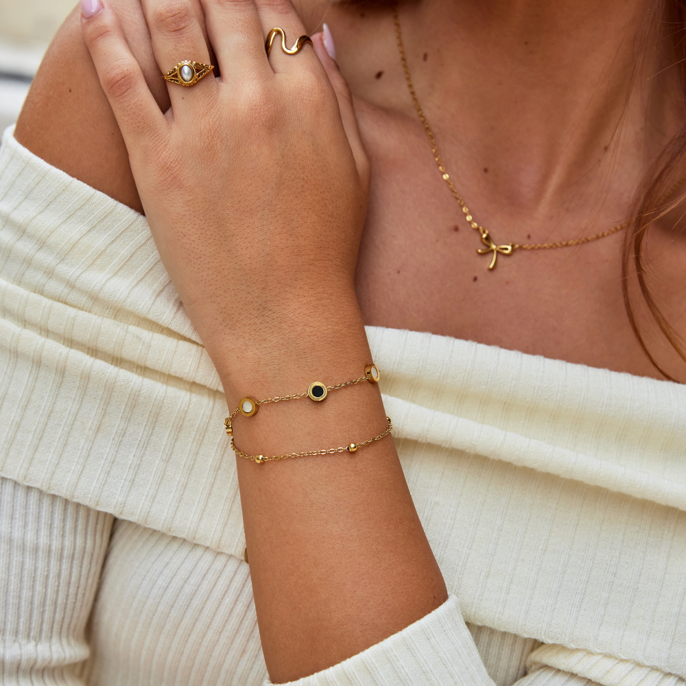 Onyx – Bracciale con onice e pietre bianche