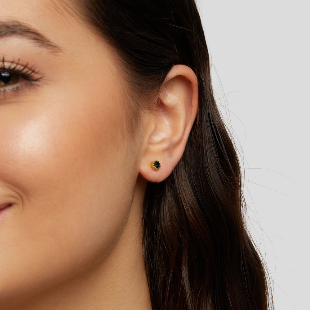 Orecchini a lobo verde smeraldo