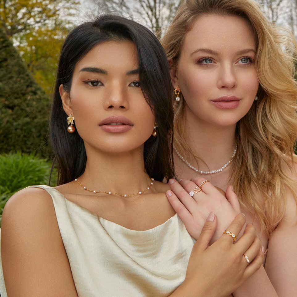 Reine – Collana di perle dorata