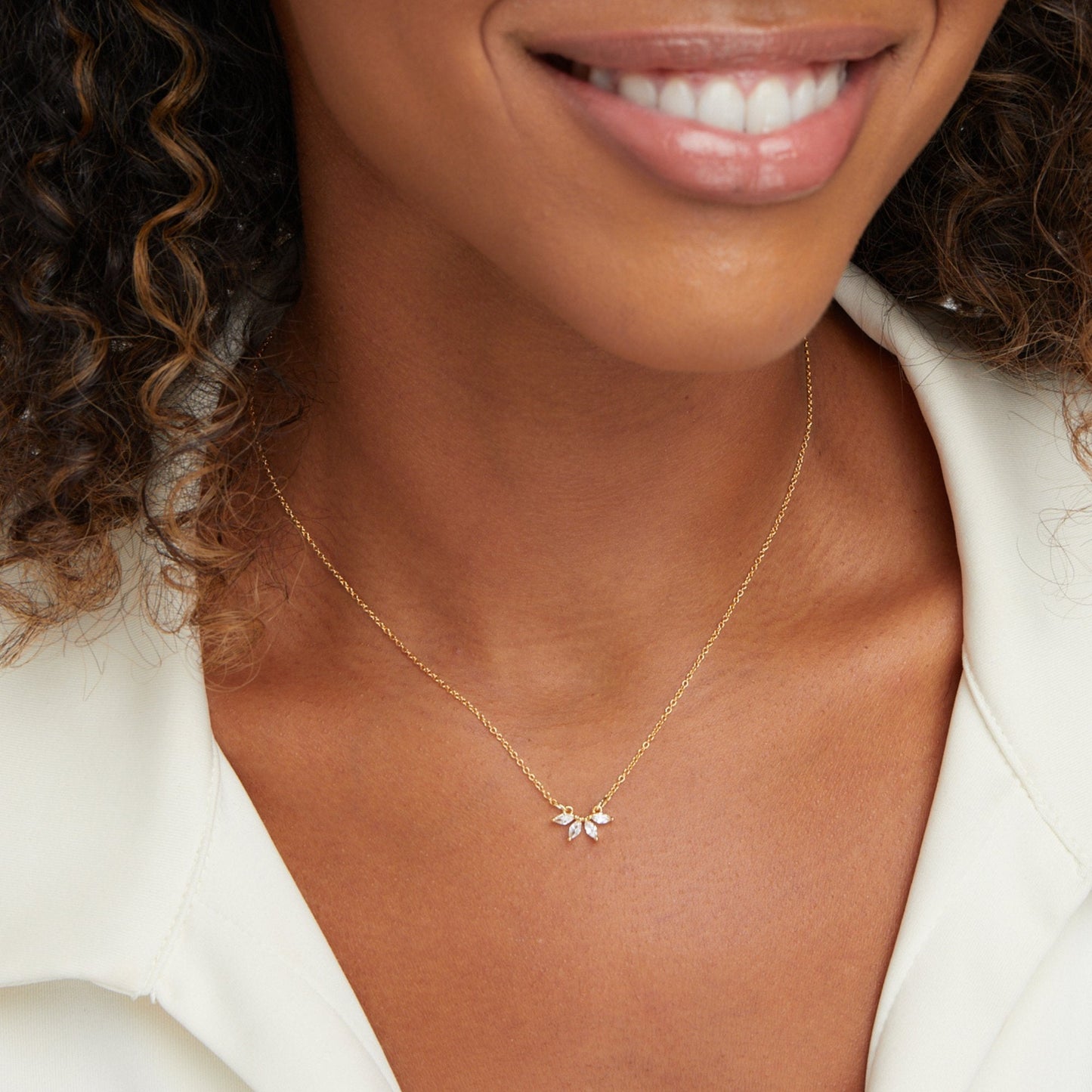 Omelia - Collana con foglia di cristallo