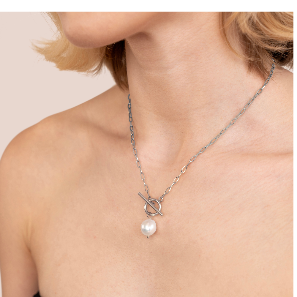 Collana Eva con perle d’acqua dolce in argento