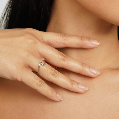 Anello onda in argento