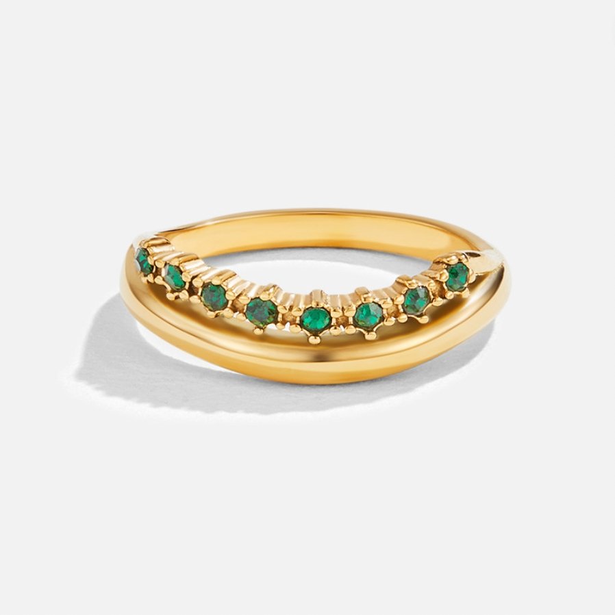 Mary – Anello a strati in verde smeraldo elegante