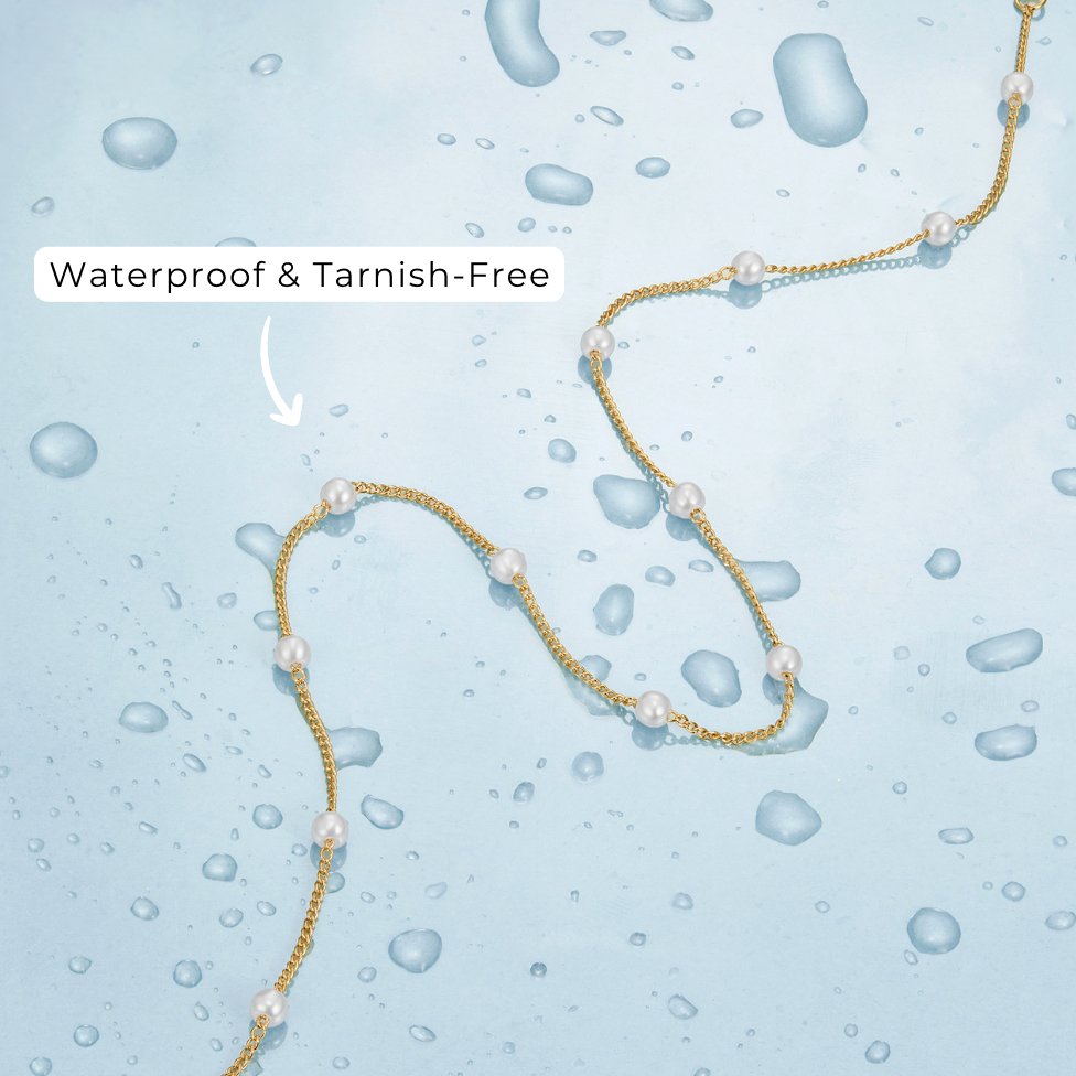 Reine – Collana di perle dorata