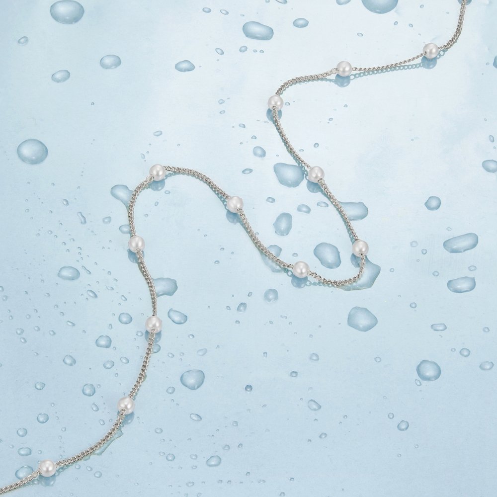 Collana Nura con perla in argento 18K