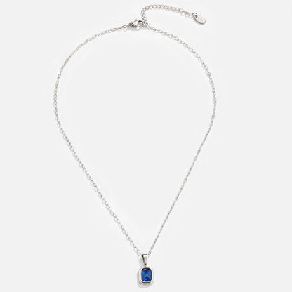 Collana in argento con ciondolo blu oceano