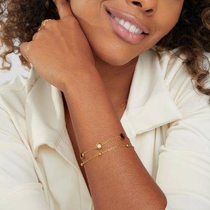 Onyx – Bracciale con onice e pietre bianche