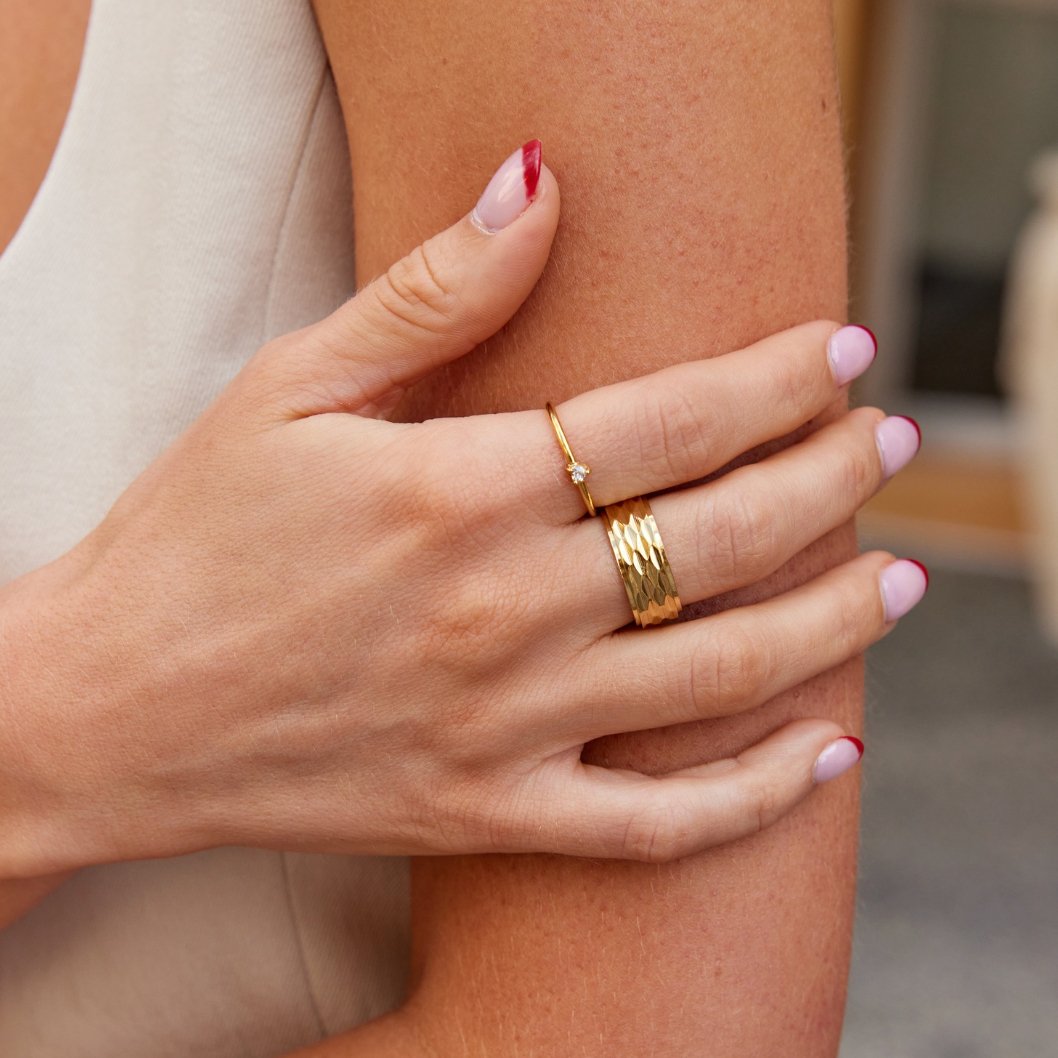 Amore - Anello con cuore di cristallo